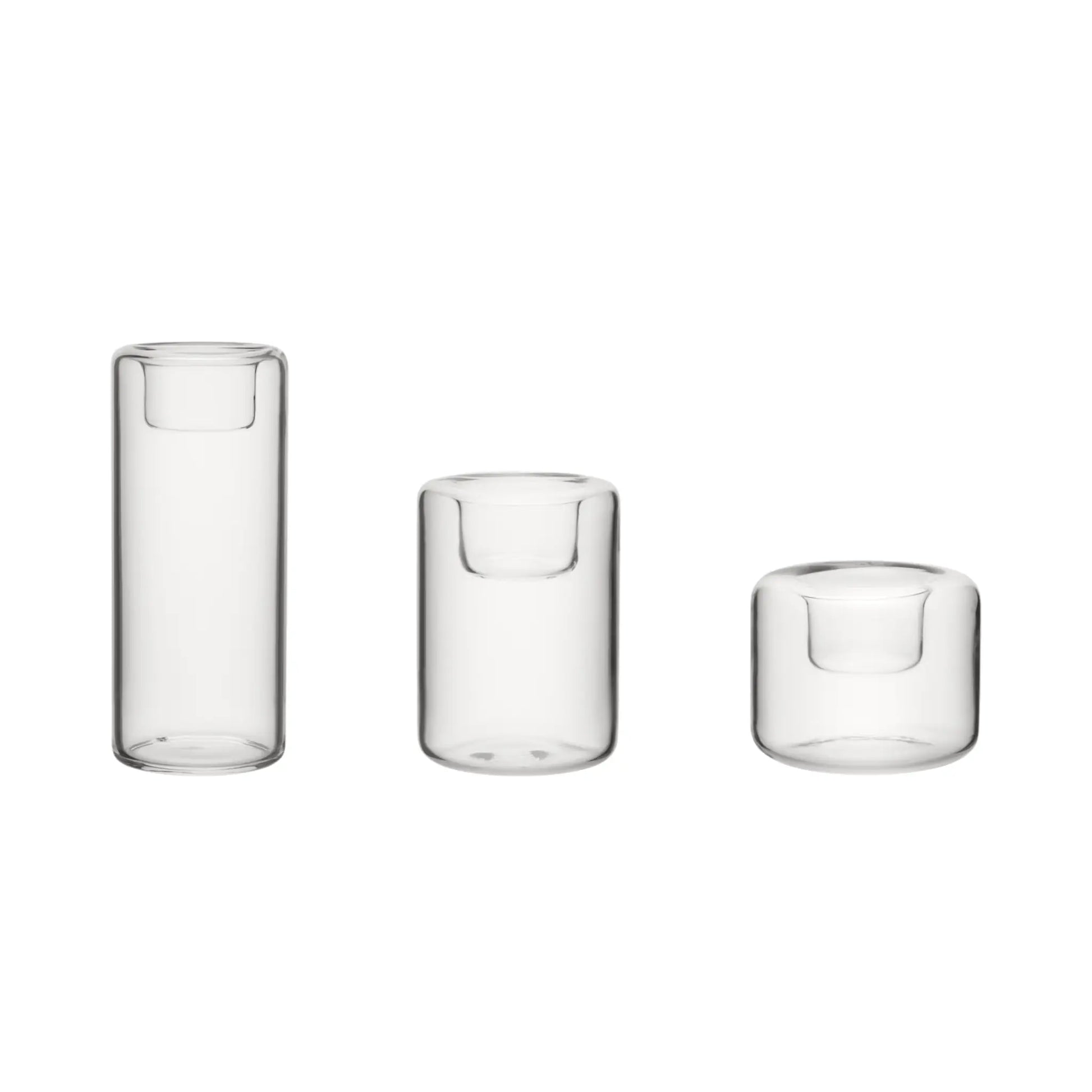Kosta Boda, Happy Ljuslykta 3-pack 6,8, 10,5, 15 cm, Klar-Silvra Home