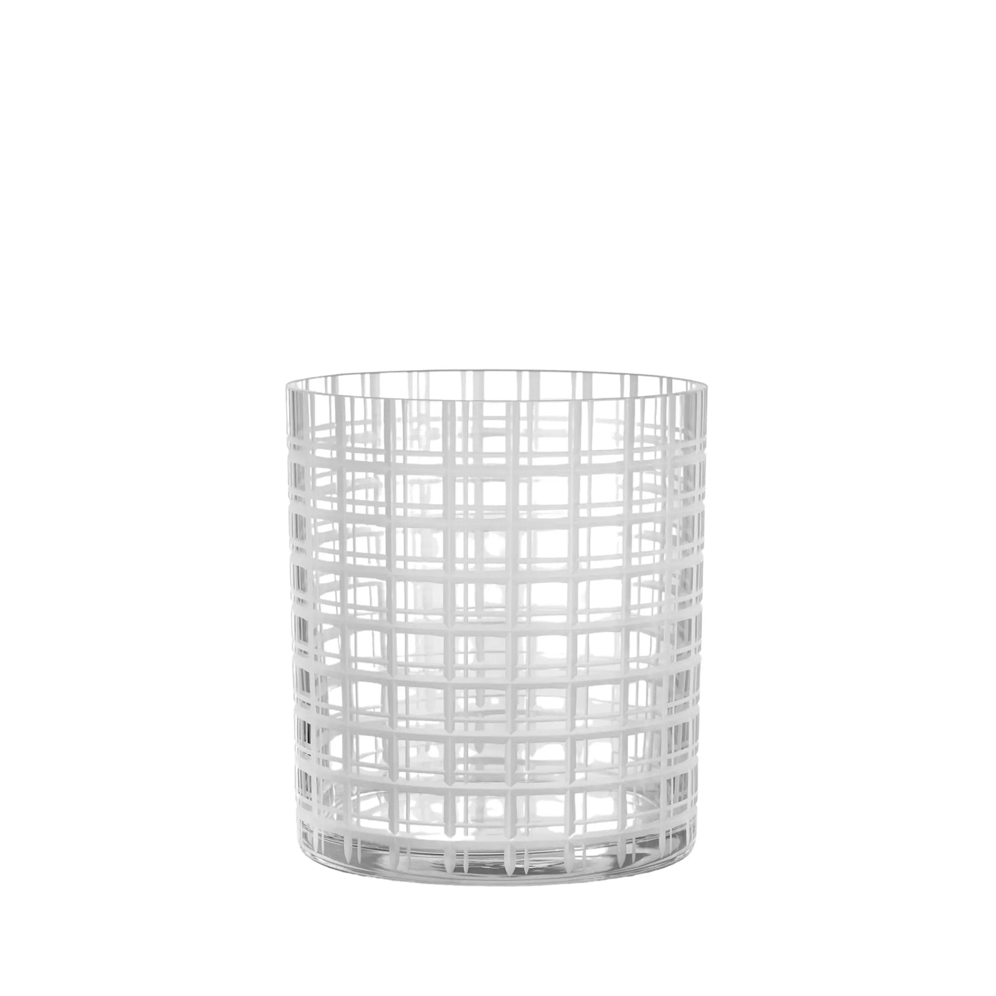 Orrefors, Cut In Number Vas Rutmönster 20 cm, Klar/Vit-Silvra Home