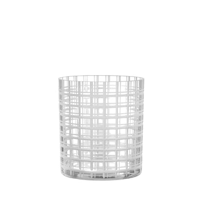Orrefors, Cut In Number Vas Rutmönster 20 cm, Klar/Vit-Silvra Home