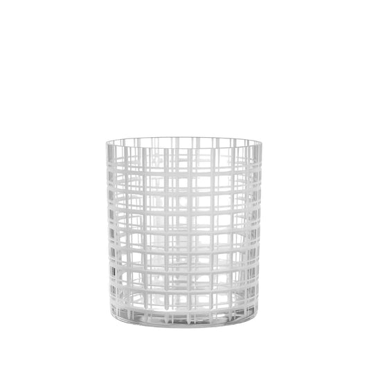 Orrefors, Cut In Number Vas Rutmönster 20 cm, Klar/Vit-Silvra Home