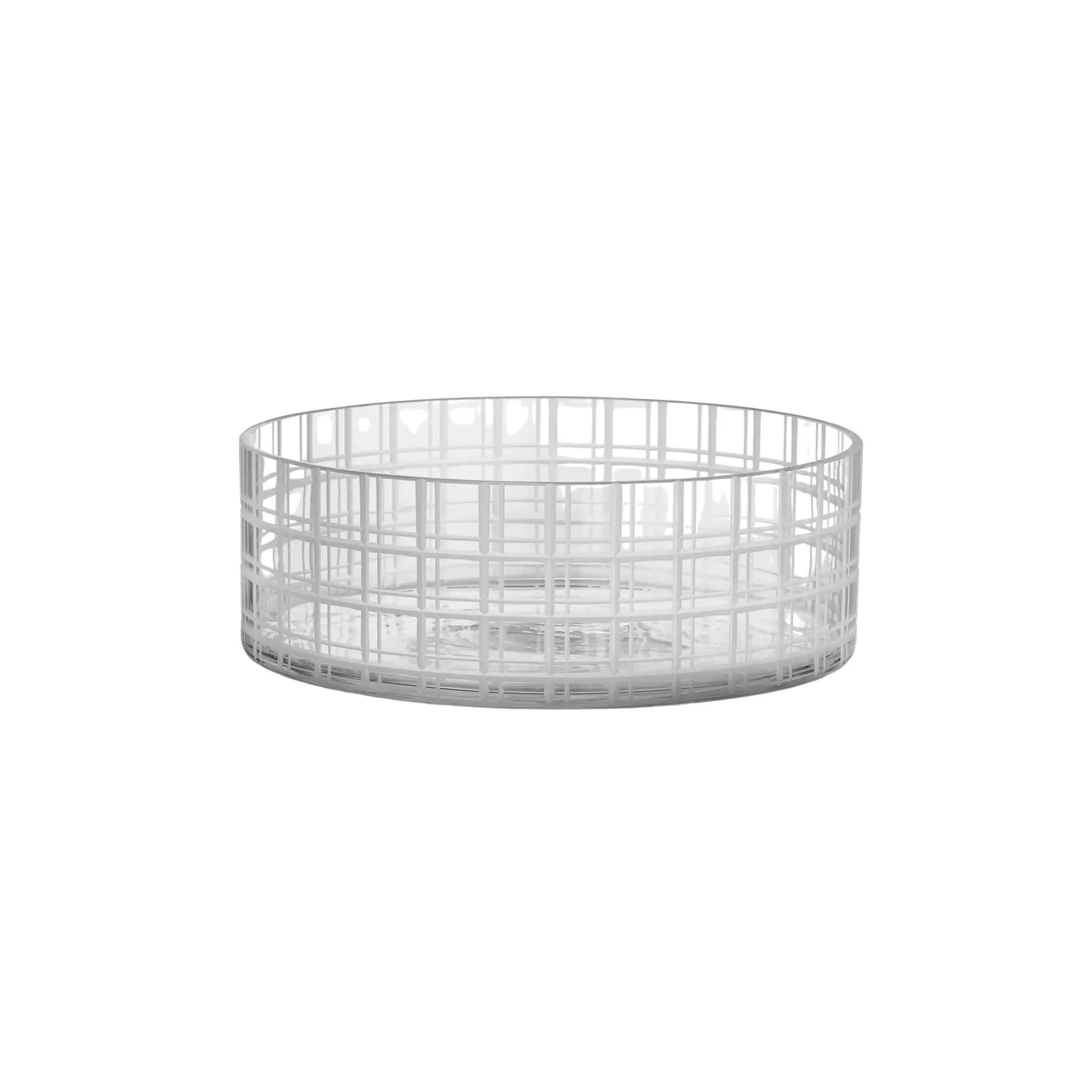Orrefors, Cut In Number Skål Rutmönsterb 27,5 cm, Klar/Vit-Silvra Home