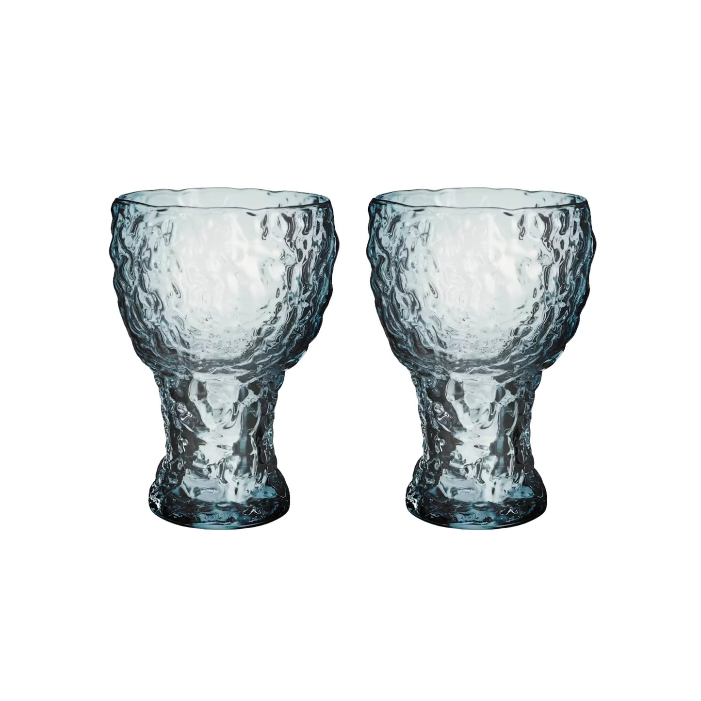 Kosta Boda, Moss Highball Glas Cirkulär 42cl 2-pack, Blå-Silvra Home