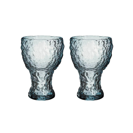 Kosta Boda, Moss Highball Glas Cirkulär 42cl 2-pack, Blå-Silvra Home