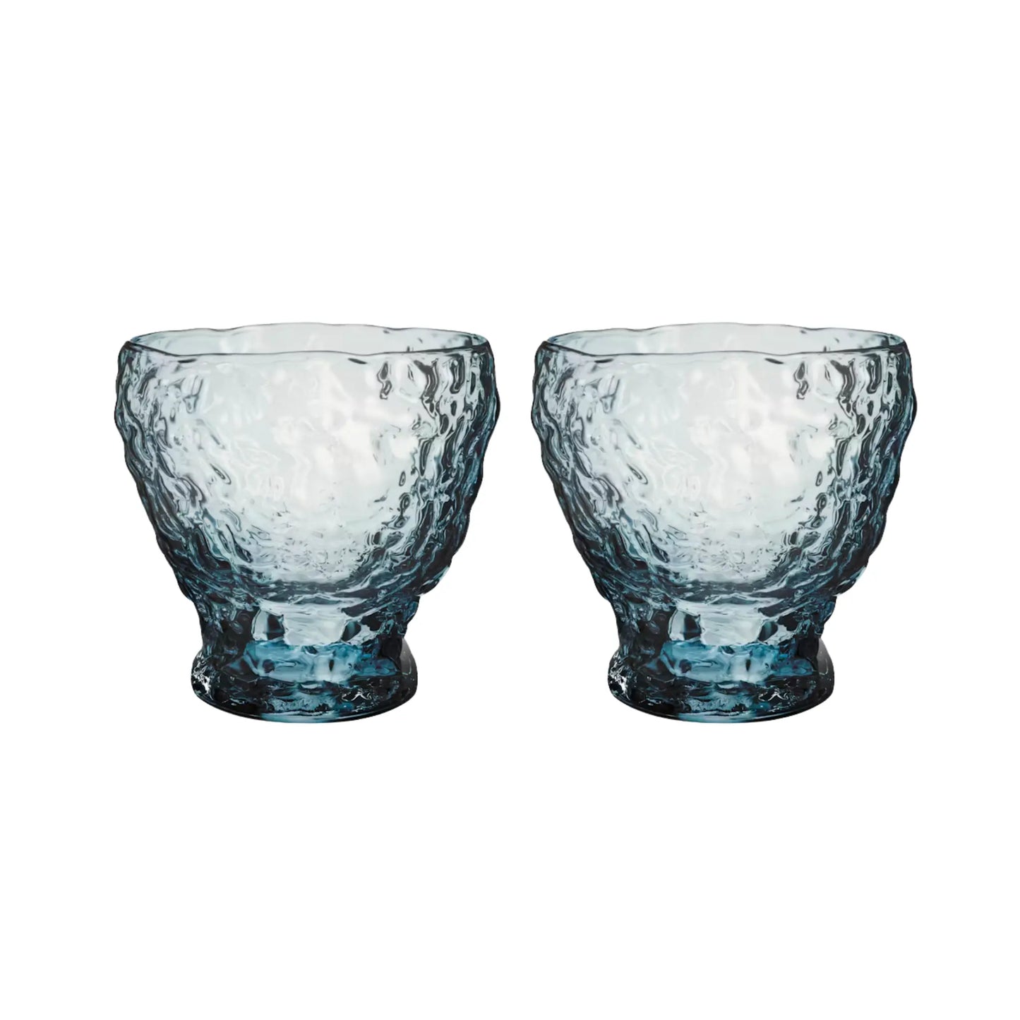 Kosta Boda, Moss Tumbler Glas Cirkulär 33cl 2-pack, Blå-Silvra Home