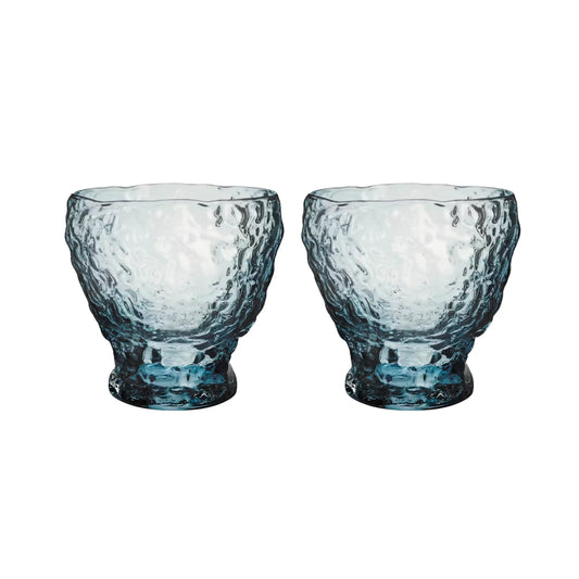 Kosta Boda, Moss Tumbler Glas Cirkulär 33cl 2-pack, Blå-Silvra Home
