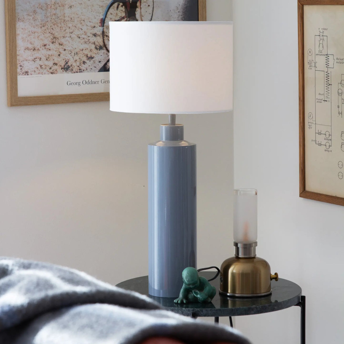 PR Home Solo Bordslampa 65 cm, Vit/Blank Denim