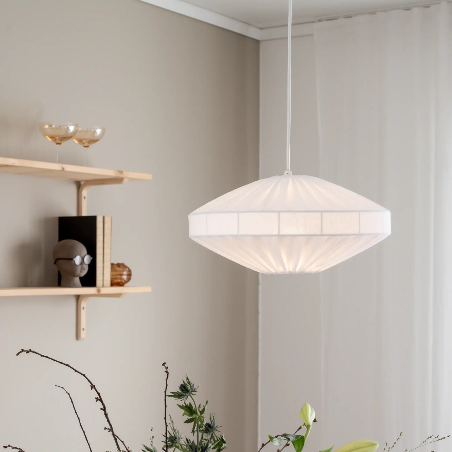PR Home Edith Taklampa 38cm, Vit