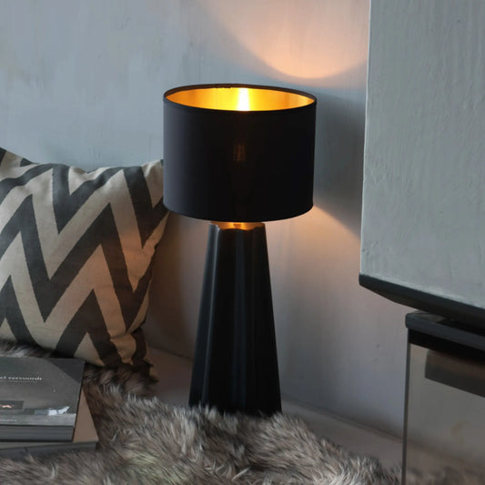 PR Home Aira Lampfot 44cm, Svart/mässing
