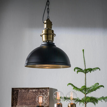 PR Home Manchester Taklampa 52 cm, Svart/Mässing