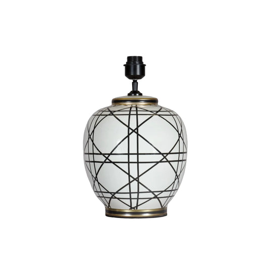 PR Home New York Lampfot 39cm, Svartvit