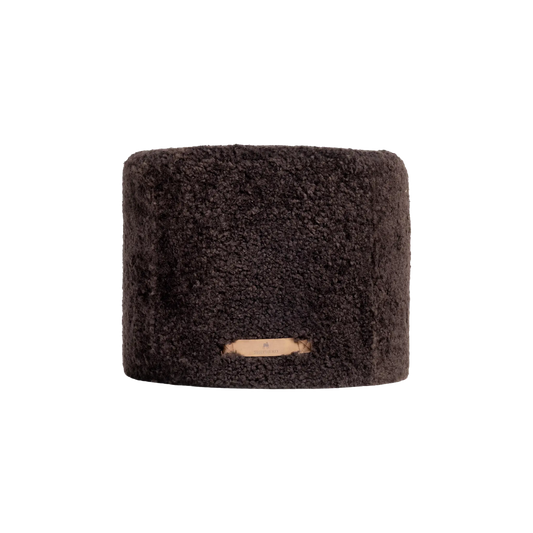 Shepherd of Sweden, Frida Fårskinnspuff, Dark Brown-Silvra Home