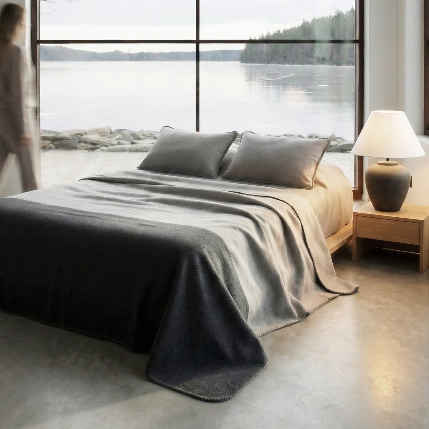 Svanefors Rina Överkast Dubbel 280x260 cm, Grå