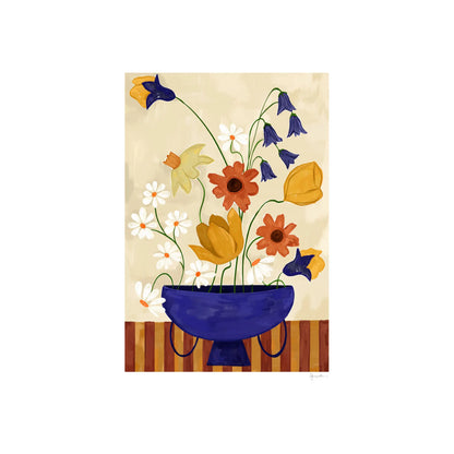 The Poster Club Colourful Bunch in Blue Vase Poster 50x70