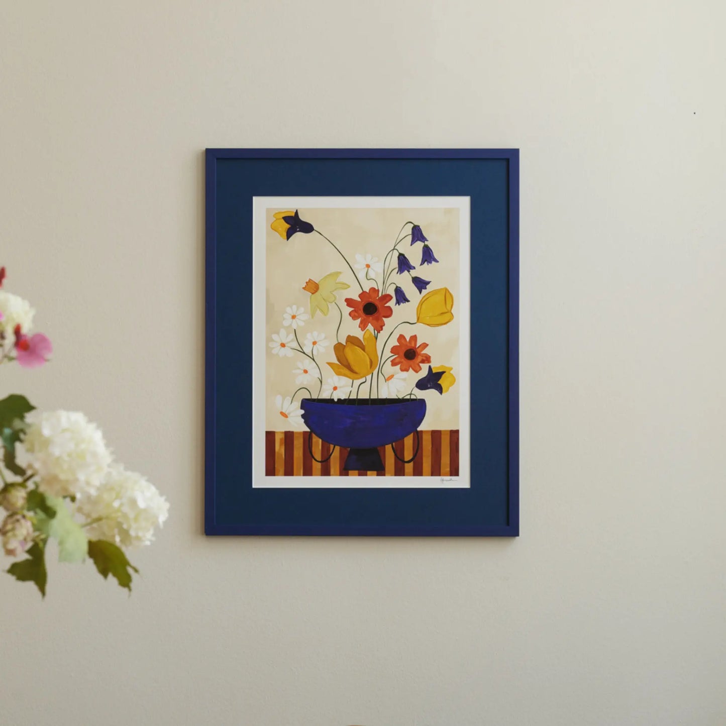 The Poster Club Colourful Bunch in Blue Vase Poster 50x70