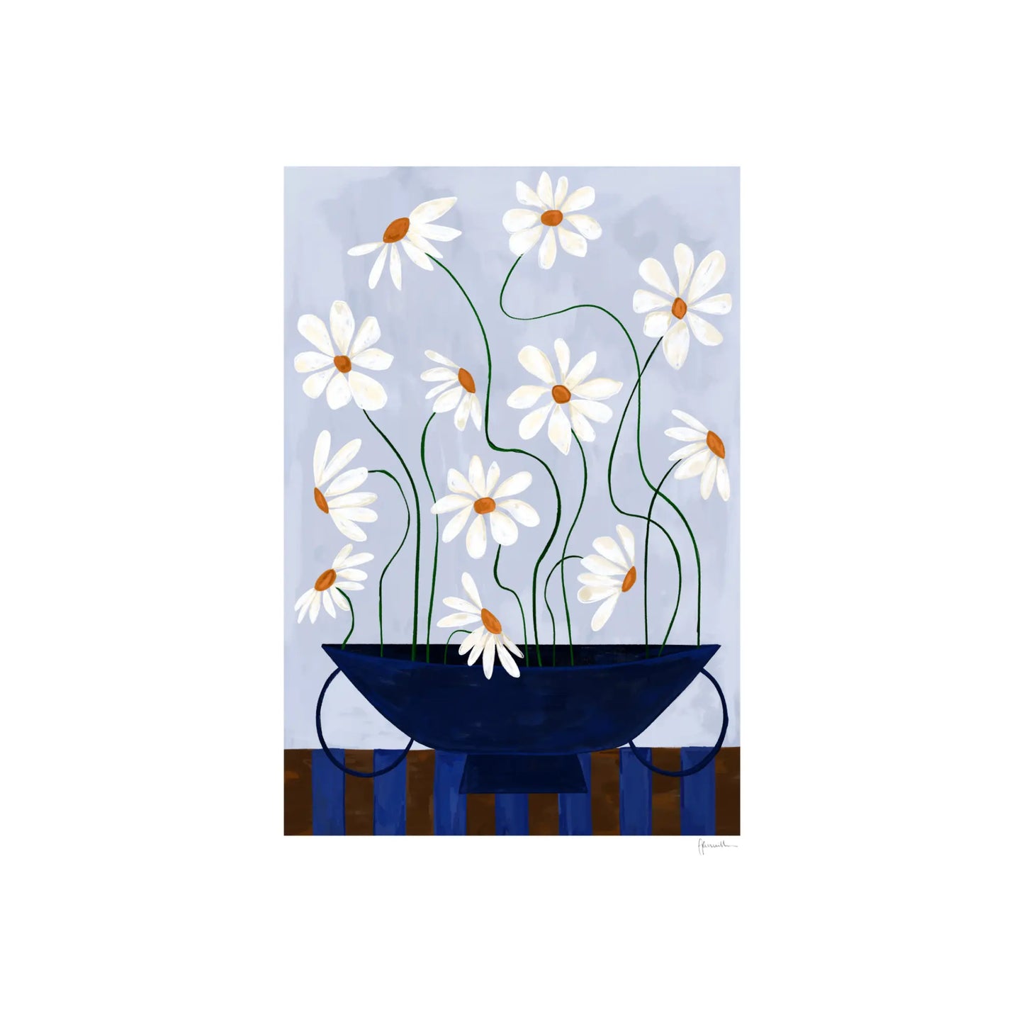 The Poster Club Daisies in Blue Vase Poster 50x70