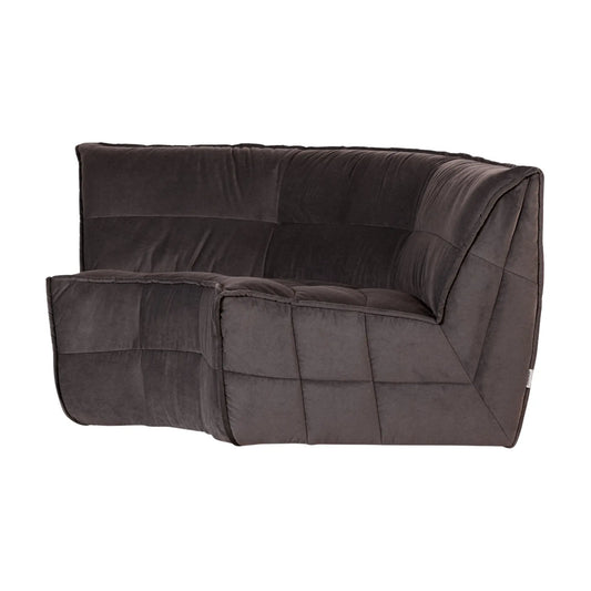 vtwonen Cluster Hörnsoffa Sammet, Chocolate Brown