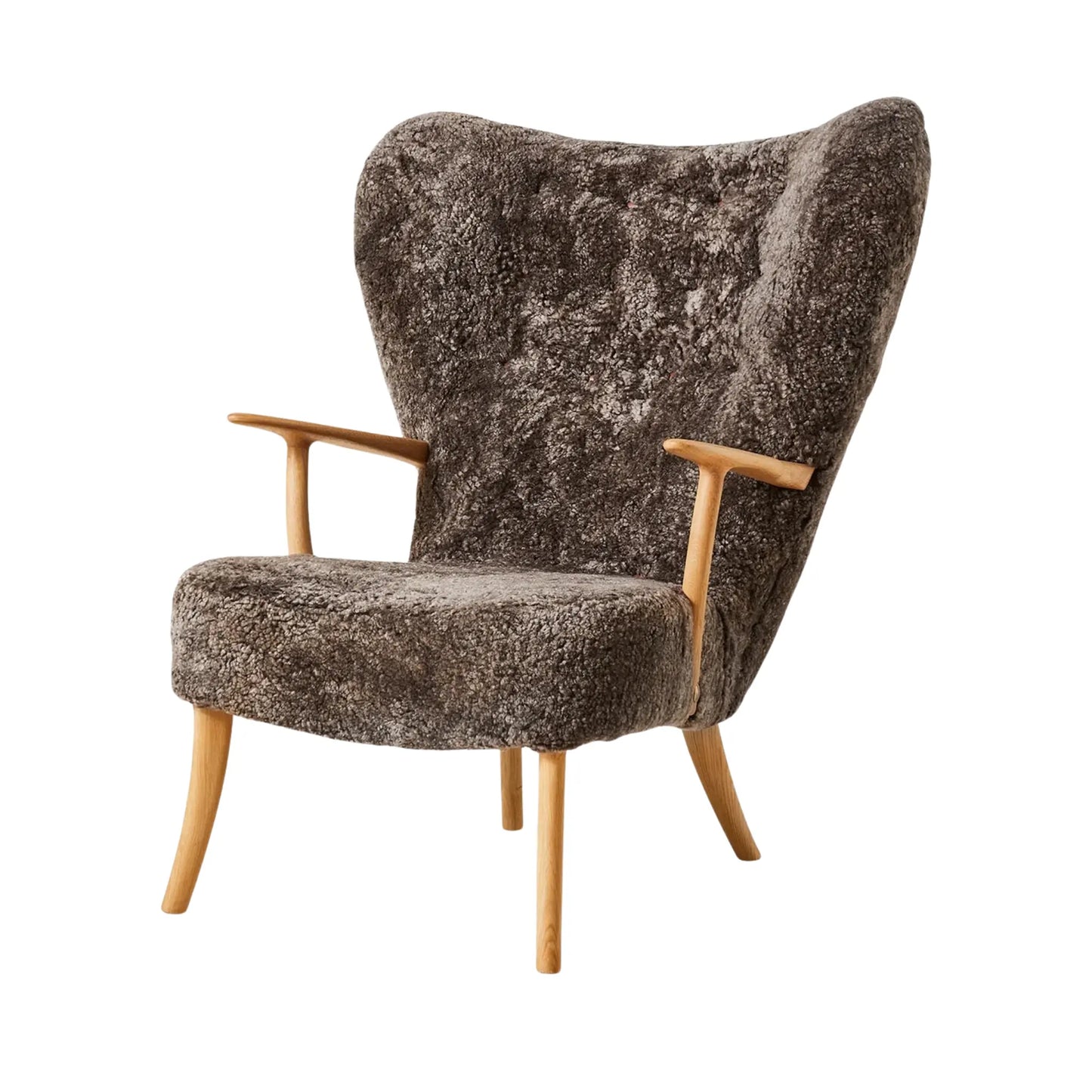 Warm Nordic Pragh Loungestol Sheepskin, Drake/natural Oiled Oak