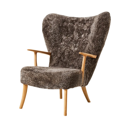 Warm Nordic Pragh Loungestol Sheepskin, Drake/natural Oiled Oak