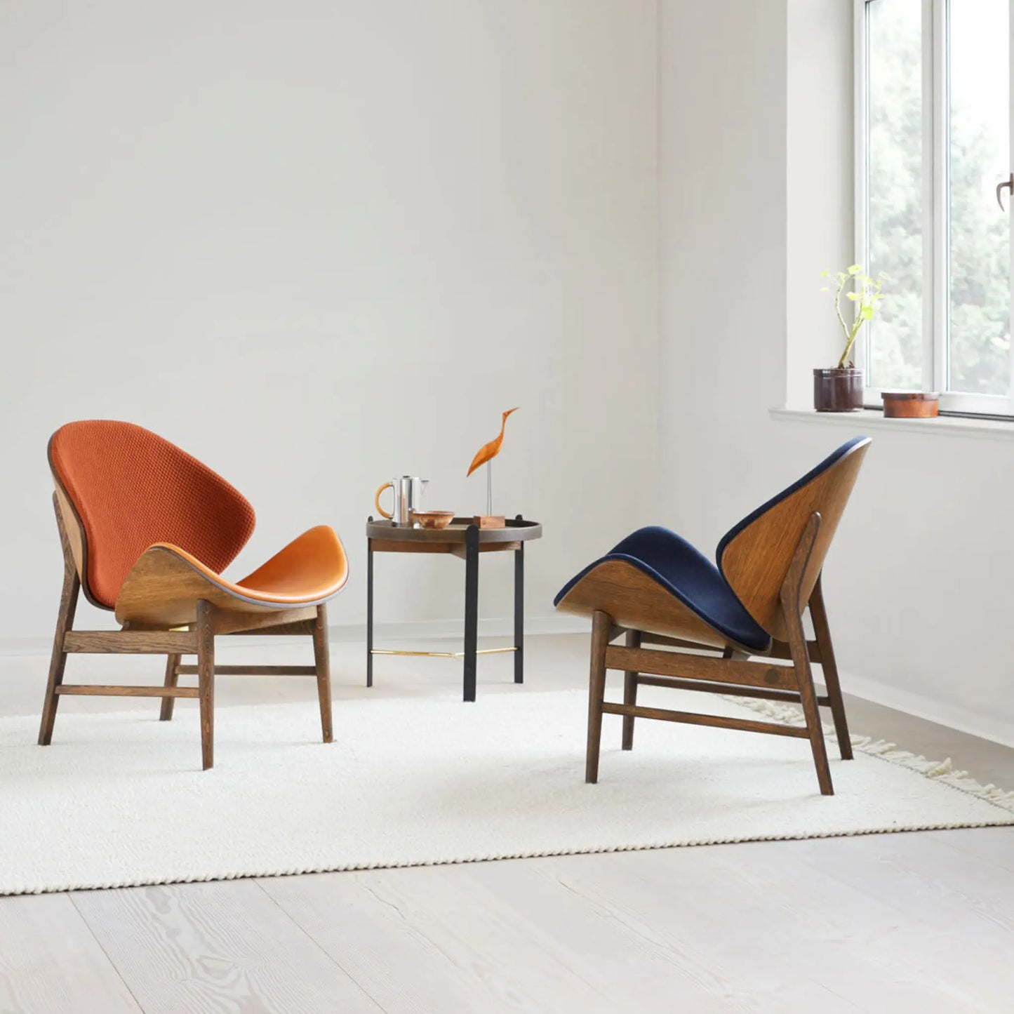 Warm Nordic Orange Loungestol Cognac, Oak/challenger Cognac