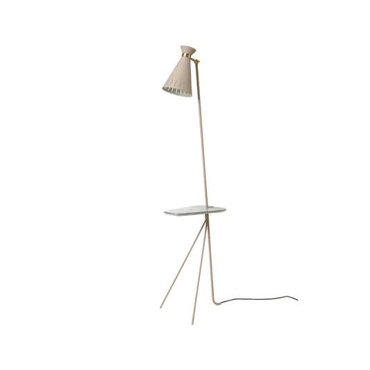 Warm Nordic Cone Golvlampa Med Bord Marble, Pure Cashmere