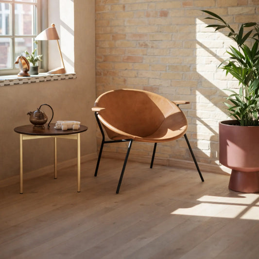 Warm Nordic From Above Soffbord Ø52, Smoke brown/Butter yellow