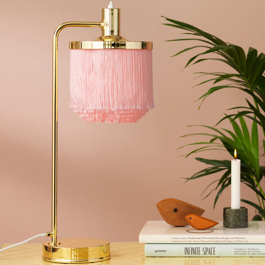 Warm Nordic Fringe Bordslampa, Pale Pink