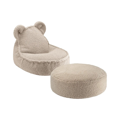 Wigiwama Bear Saccosäck & Sittpuff Set, Biscuit