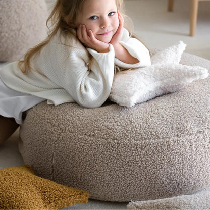 Wigiwama Bear Saccosäck & Sittpuff Set, Biscuit