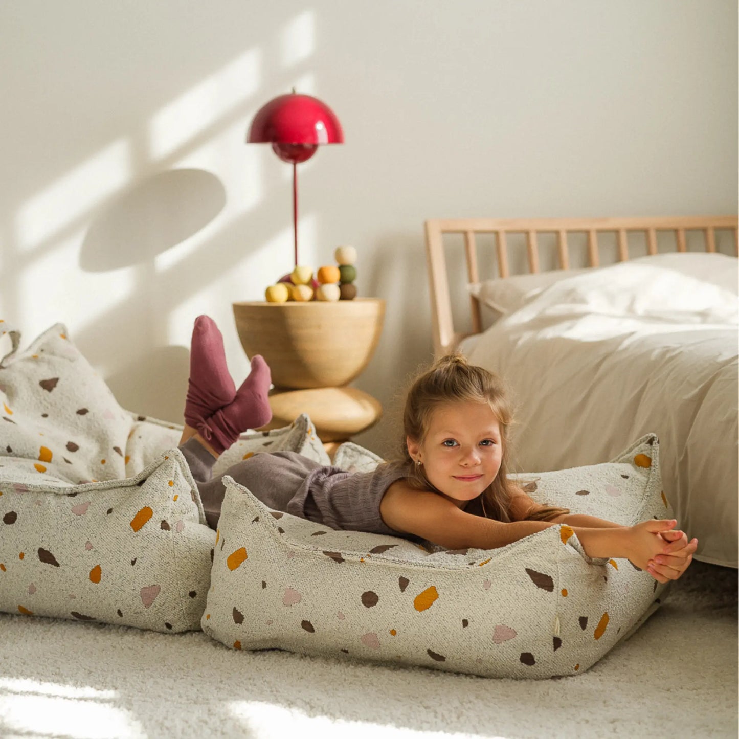 Wigiwama Sittpuff Fyrkantig, Terrazzo Marble