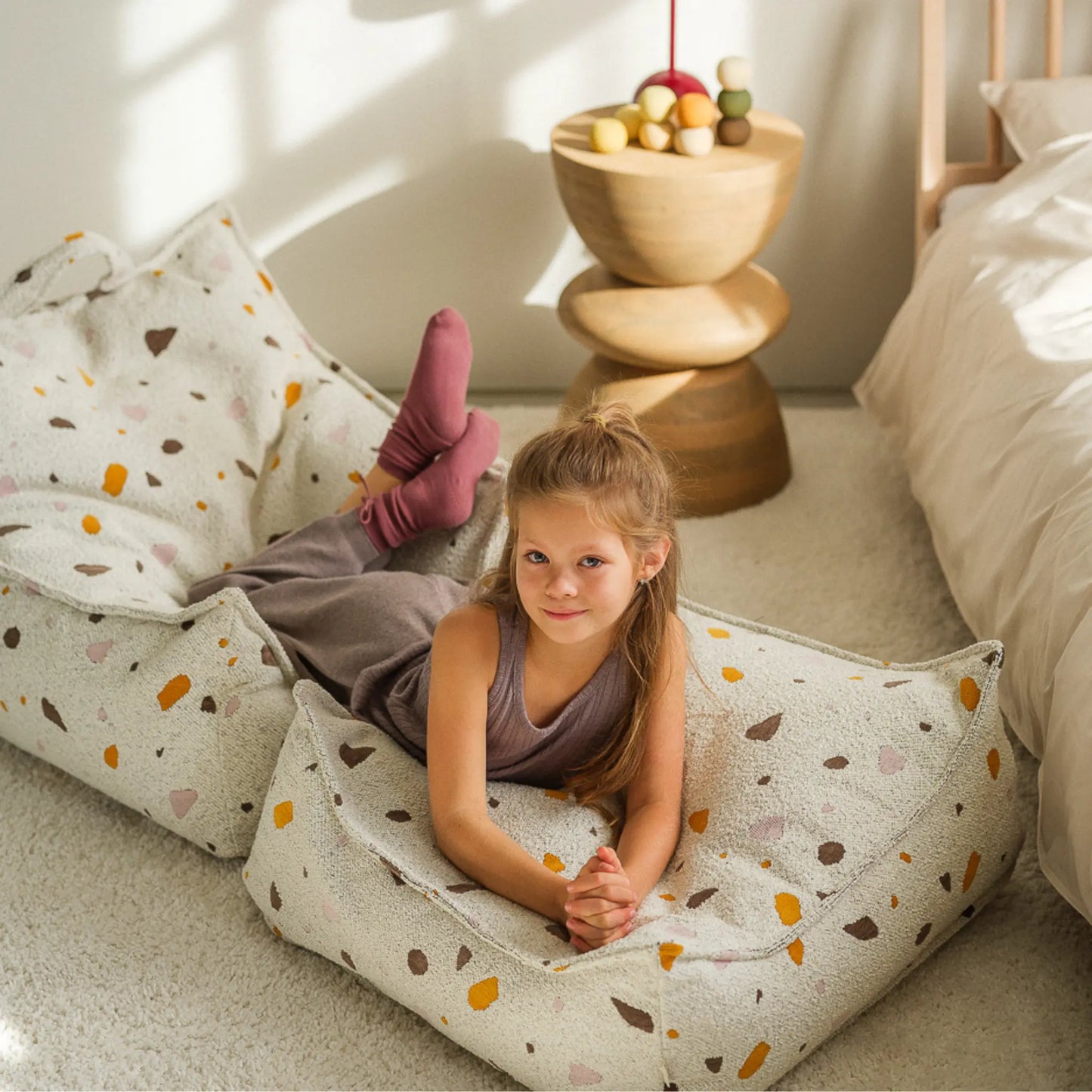 Wigiwama Sittpuff Fyrkantig, Terrazzo Marble