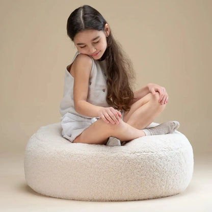 Wigiwama Bear Saccosäck & Sittpuff Set, Cream White