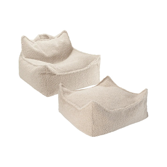 Wigiwama Saccosäck & Sittpuff Set, Biscuit
