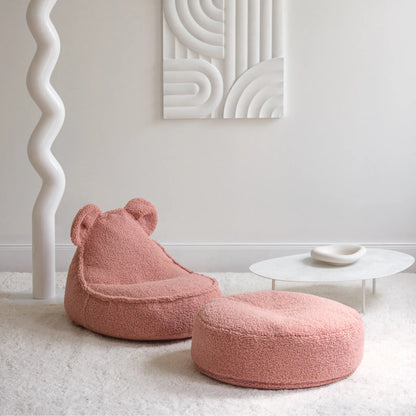 Wigiwama Bear Saccosäck & Sittpuff Set, Guava