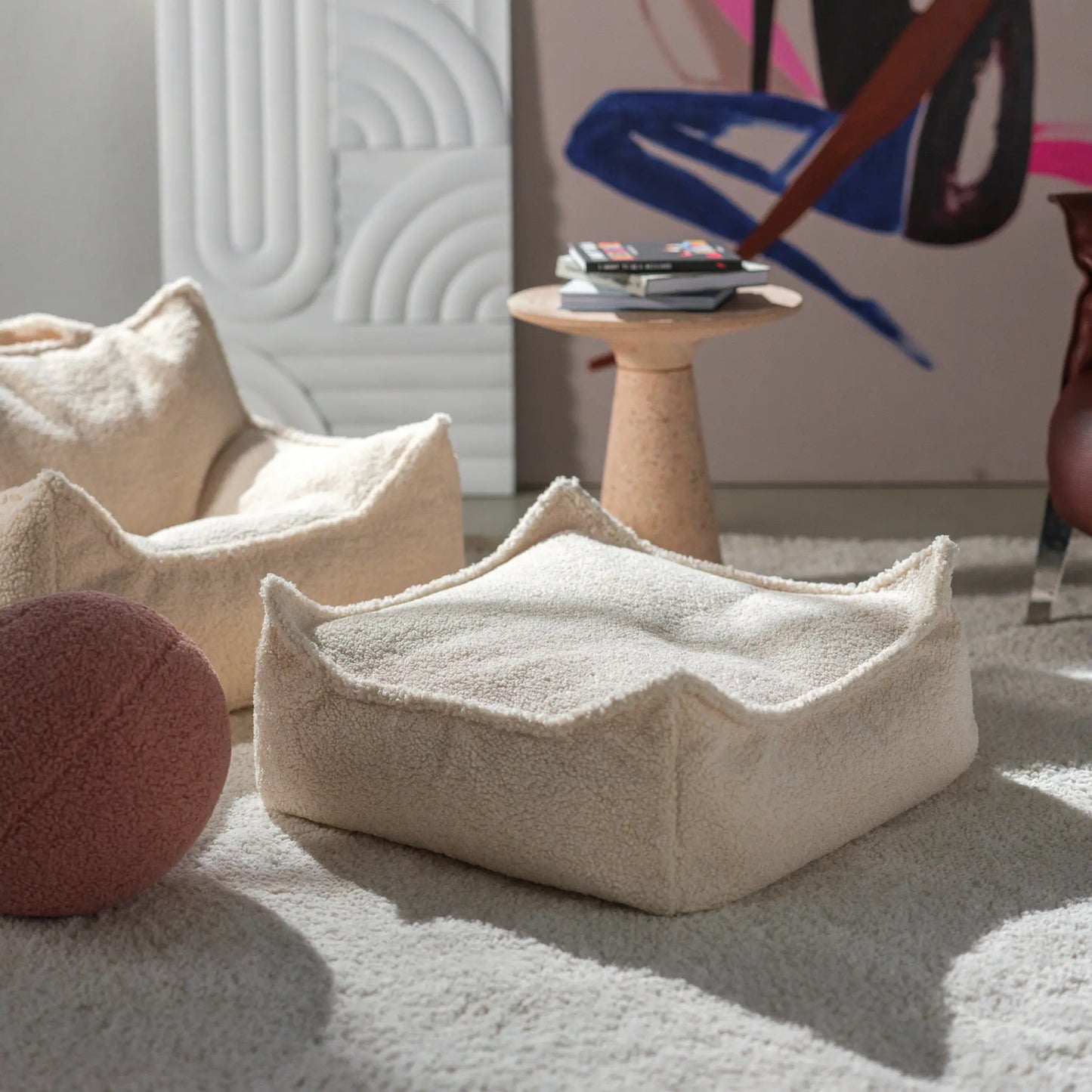 Wigiwama Sittpuff Fyrkantig, Cream White