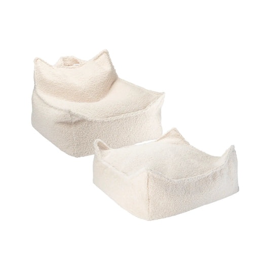 Wigiwama Saccosäck & Sittpuff Set, Cream White