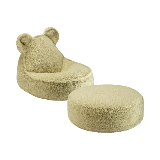 Wigiwama Bear Saccosäck & Sittpuff Set, Matcha