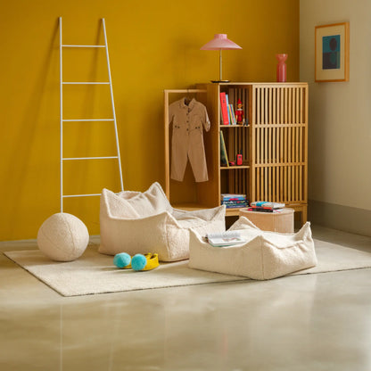 Wigiwama Saccosäck & Sittpuff Set, Cream White