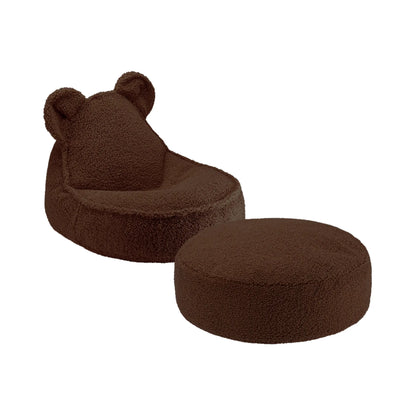 Wigiwama Bear Saccosäck & Sittpuff Set, Warm Hazel
