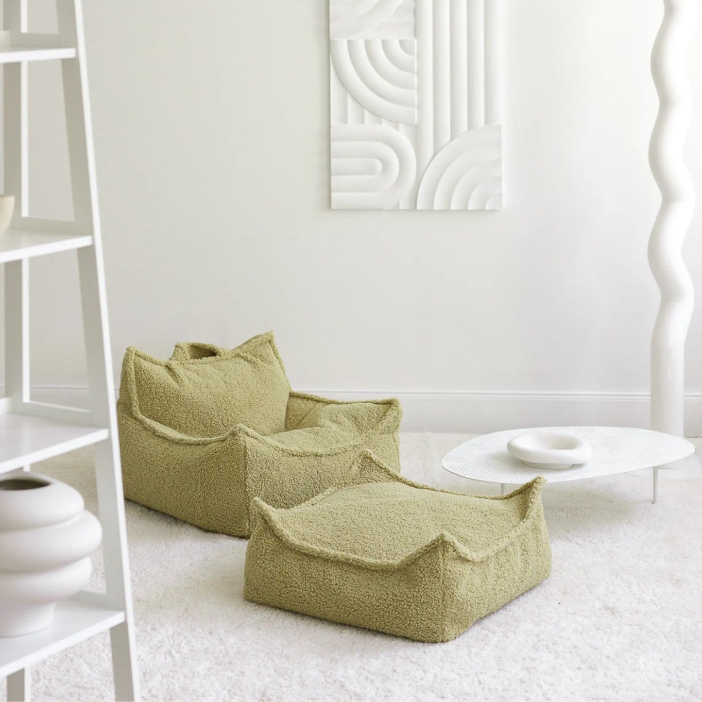 Wigiwama Saccosäck & Sittpuff Set, Matcha