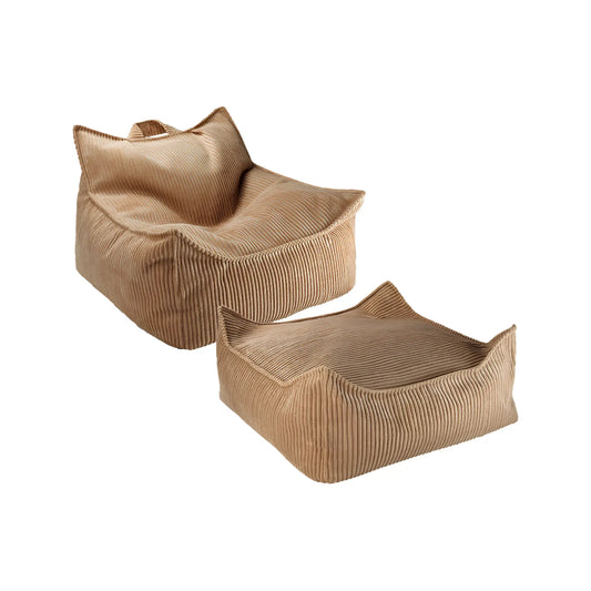 Wigiwama Saccosäck & Sittpuff Set, Toffee