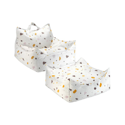 Wigiwama Saccosäck & Sittpuff Set, Terrazzo Marble