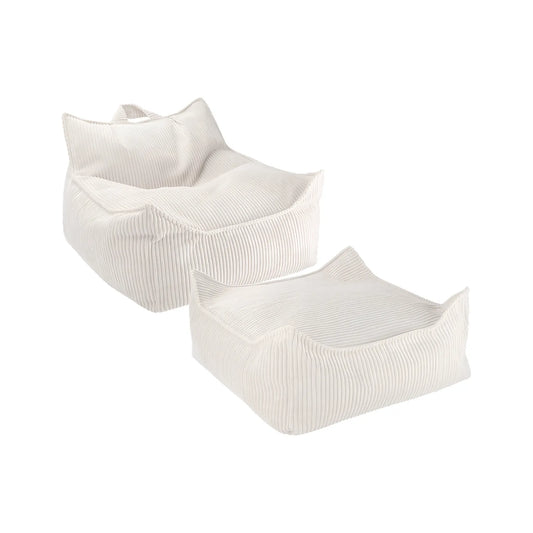 Wigiwama Saccosäck & Sittpuff Set, Marshmallow