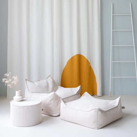 Wigiwama Saccosäck & Sittpuff Set, Marshmallow