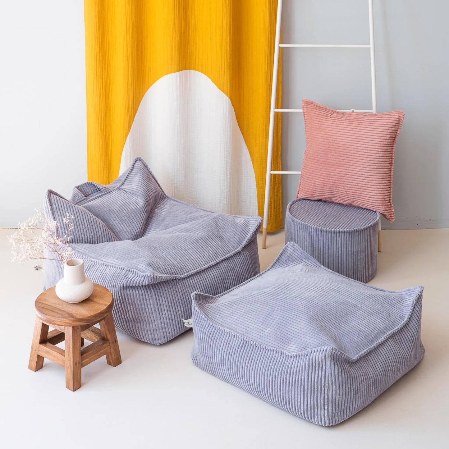 Wigiwama Sittpuff Fyrkantig, Blueberry Blue