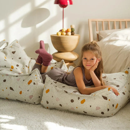Wigiwama Saccosäck & Sittpuff Set, Terrazzo Marble