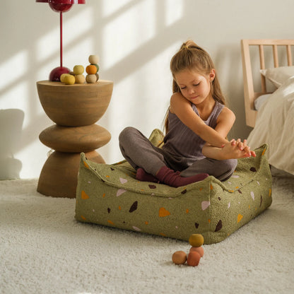 Wigiwama Sittpuff Fyrkantig, Terrazzo Moss