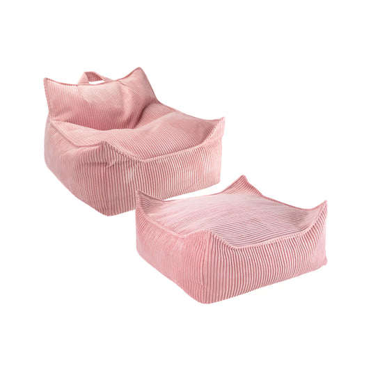 Wigiwama Saccosäck & Sittpuff Set, Pink Mousse