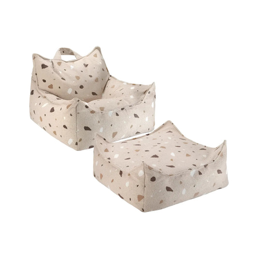 Wigiwama Saccosäck & Sittpuff Set Success, Terrazzo Sand
