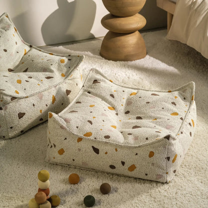 Wigiwama Saccosäck & Sittpuff Set, Terrazzo Marble