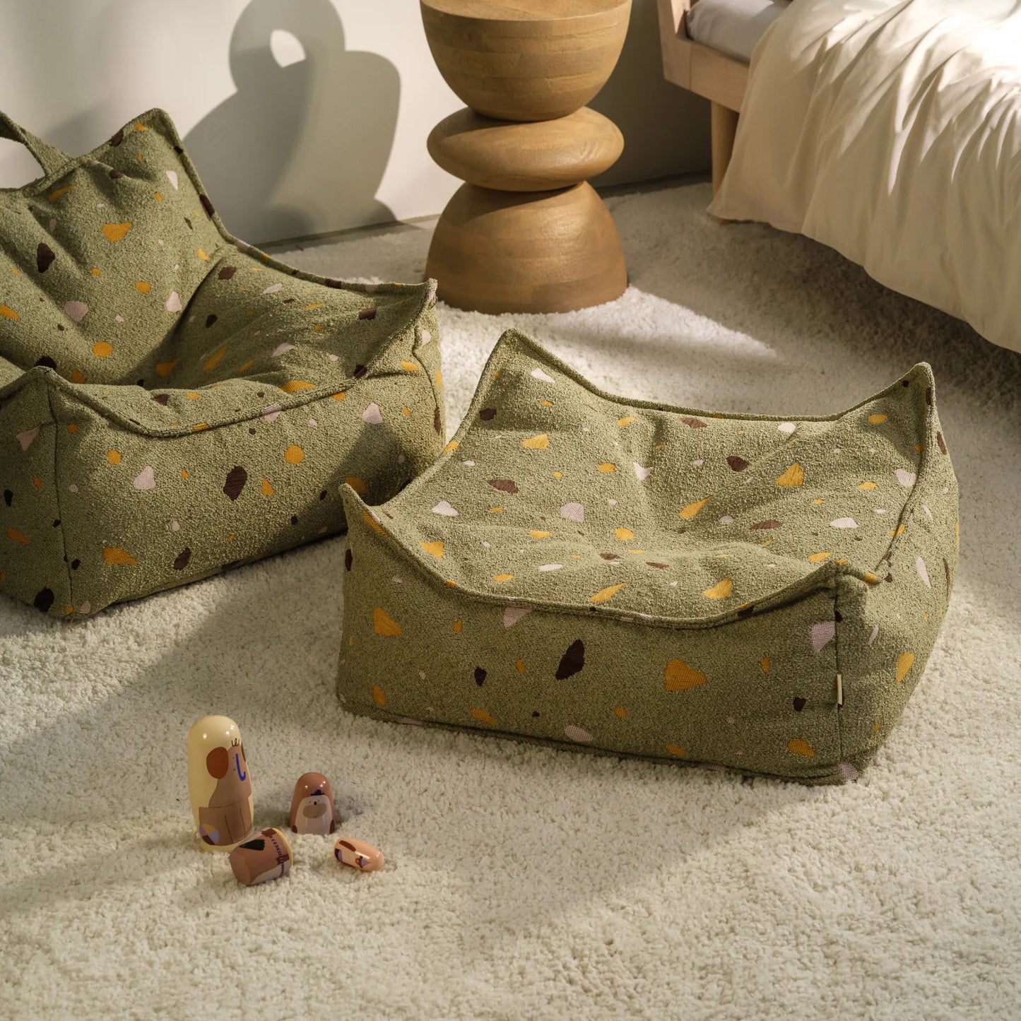 Wigiwama Sittpuff Fyrkantig, Terrazzo Moss